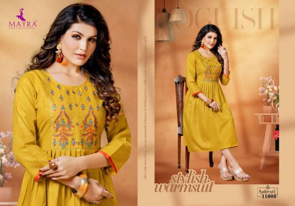 Mayra Aakruti Fancy Cotton Embroidery Kurti 